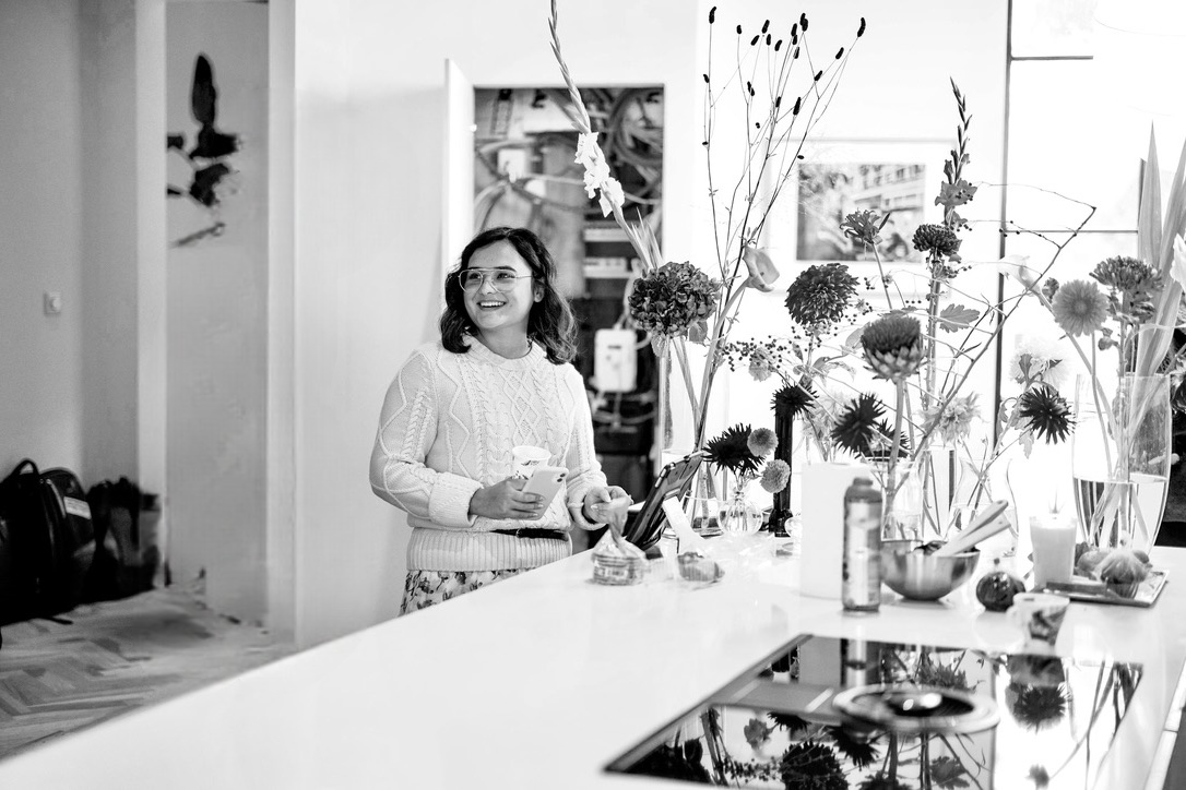 Person interacting with iPhone